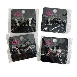 Lot of 4 New Paparazzi LOVE Enamel Spell Out Pierced Earrings